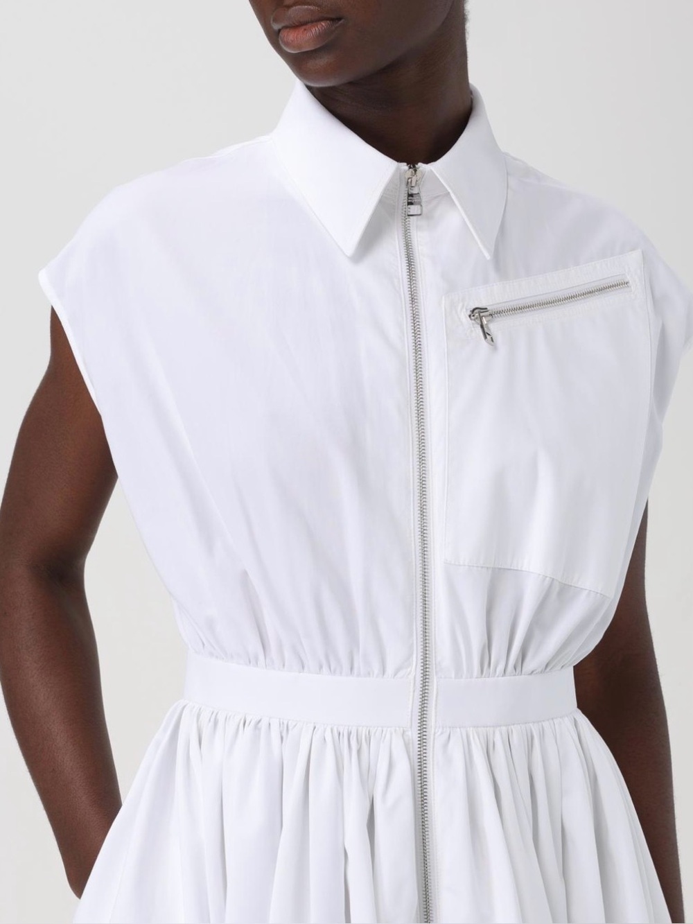 Alexander McQueen Silver double Zipper Dress